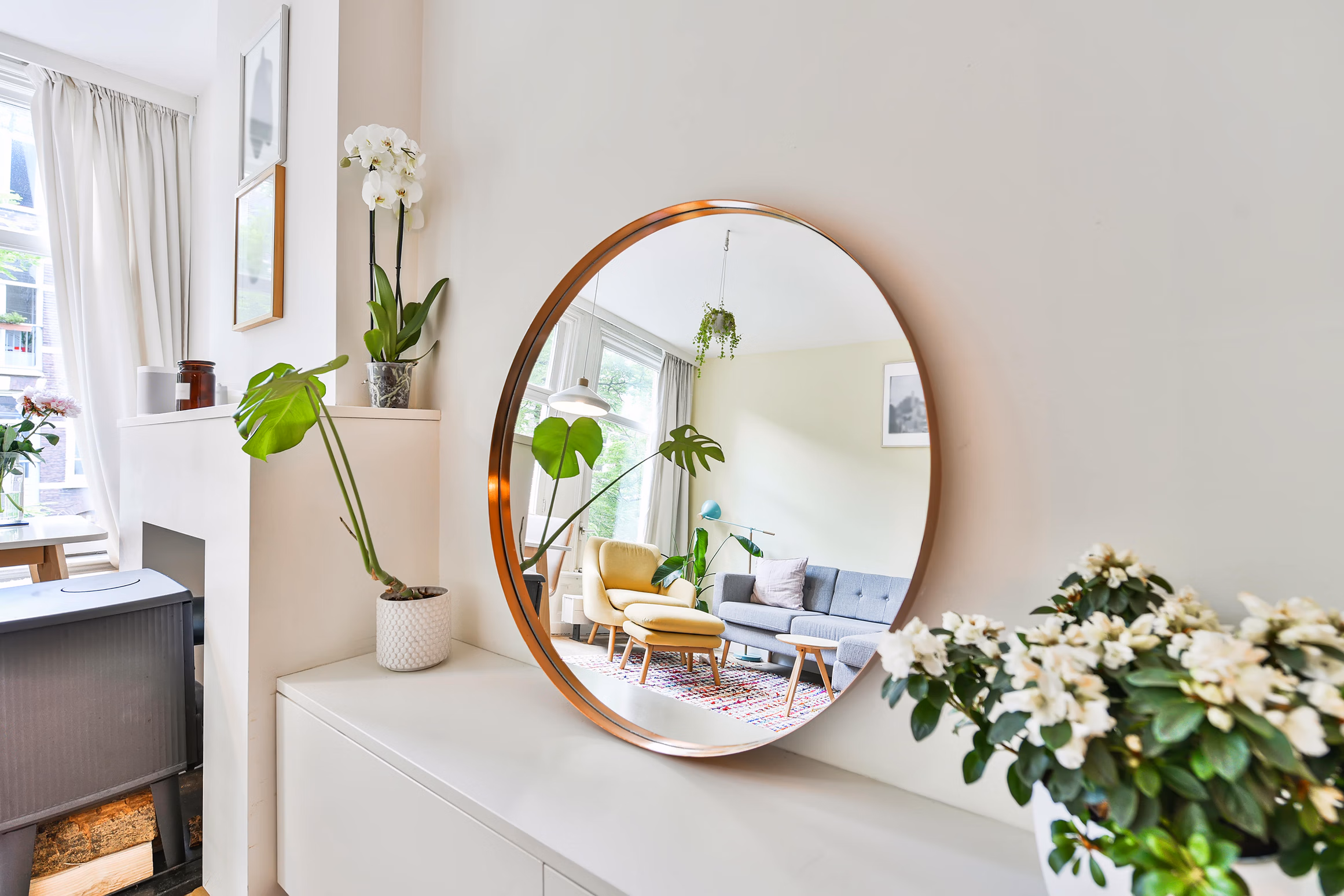 Place mirrors strategically to brighten up a room