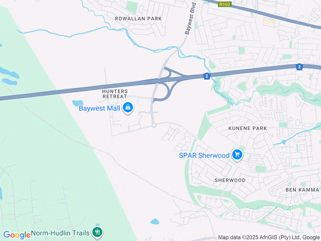 Google map for 2,502m² Vacant Land For Sale in Hunters Retreat