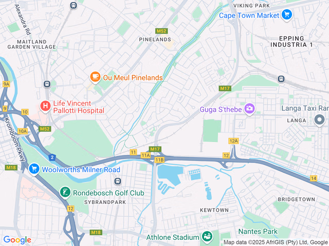 Google map for 3 Bedroom House For Sale in Pinelands