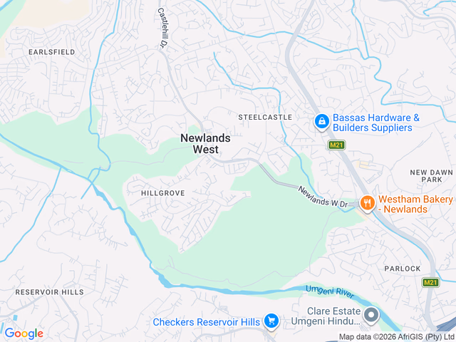 Google map for 3 Bedroom House For Sale in Hillgrove