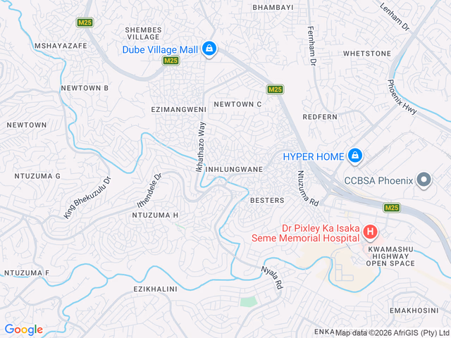 Google map for 6,000m² Building For Sale in Nhlungwane