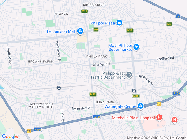 Google map for 5 Bedroom House For Sale in Pinelands