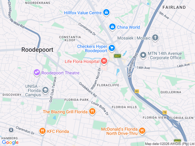 Google map for 3 Bedroom House For Sale in Floracliffe