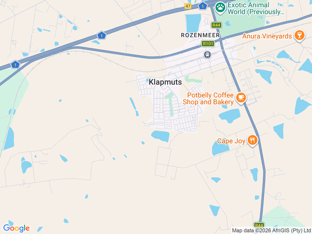 Google map for 3 Bedroom House Sold in Klapmuts