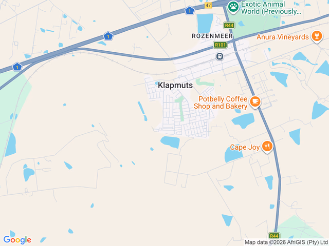 Google map for 3 Bedroom House For Sale in Klapmuts